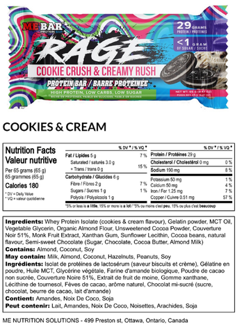 RAGE Protein Bars - Cookie Crush & Creamy Rush