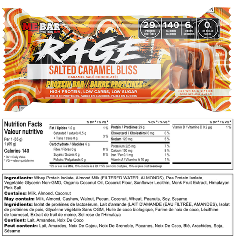 RAGE Protein Bars - Salted Caramel Bliss