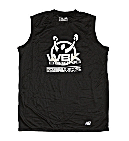 Men's sleeveless poly wicking & antimicrobial Tee, black
