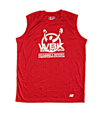 Men's sleeveless poly wicking & antimicrobial Tee, red