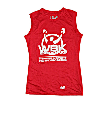 Women's sleeveless poly wicking & antimicrobial Tee, red